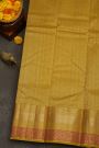 Kancheepuram Silk Cream Saree With Florals And Leaves With Diamonds Border