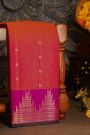 Kancheepuram Silk Peach Saree With Florals In Temples Border