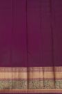 Kancheepuram Silk Rust Saree With Florals And Leaves With Cross Lines Border