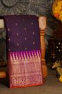 Kancheepuram Silk Violet Saree With Temples Border