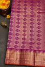 Kancheepuram Silk Violet Saree With Temples Border