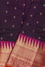 Kancheepuram Silk Violet Saree With Temples Border