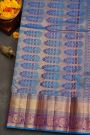 Kancheepuram Silk Purple Saree With Floral Brocade Pallu