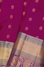Kancheepuram Silk Purple Saree With Floral Brocade Pallu