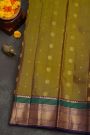 Kancheepuram Silk Mehendi Green Saree With Floral Brocade Pallu