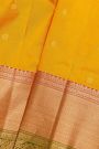 Kancheepuram Silk Mustard Saree With Floral Brocade Pallu