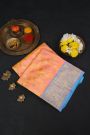 Venkatagiri Silk Light Peach Saree
