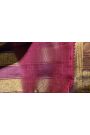 Kancheepuram Silk Bottle Green Zari Checks Saree With Ganga Jamuna Kuttu Border