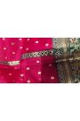 Chanderi Silk Maroon Saree With Florals And Leaves Jaal Border