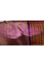 Kancheepuram Silk Sky Blue Saree With Zari Checks Body Contrast Border