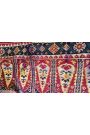Patola Silk Dark Violet Saree With Florals And Leaves With Birds Body And Self Florals And Leaves Border