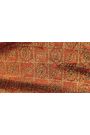 Fancy Georgette Orange Saree With Diamond Grid Zari Jaal And Elephant Buttis Body And Self Florals And Animals Border