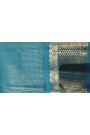 Kancheepuram Silk Royal Blue Saree With Checks Body And Contrast Gap Border