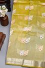 Designer Organza Light Yellow Saree