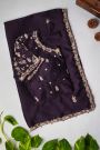 Designer Crepe Navy Blue Saree
