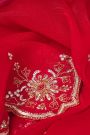 Designer Shimmer Georgette Red Saree