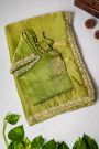 Designer Tissue Mehendi Green Saree