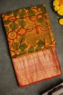 Kalamkari Silk Mustard Saree