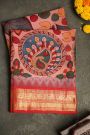 Kalamkari Silk Baby Pink Saree