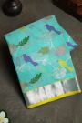 Zari Kota Sky Blue Saree