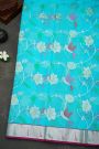 Zari Kota Sky Blue Saree