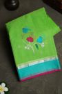 Zari Kota Parrot Green Saree