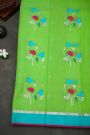 Zari Kota Parrot Green Saree