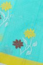 Zari Kota Sky Blue Saree
