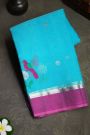 Zari Kota Sky Blue Saree
