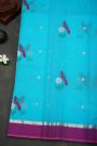 Zari Kota Sky Blue Saree