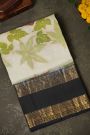 Kancheepuram Eco Print Silk Off White Saree