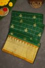Venkatagiri Silk Bottle Green Saree