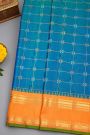 Gadwal Silk Teal Blue Saree