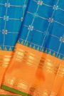 Gadwal Silk Teal Blue Saree