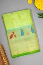 Gadwal Silk Parrot Green Saree