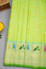 Gadwal Silk Parrot Green Saree