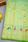 Gadwal Silk Parrot Green Saree