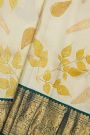 Kancheepuram Eco Print Silk Off White Saree