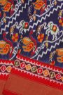 Ikat Silk Navy Blue Saree