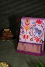 Ikat Silk Light Pink Saree