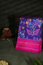 Ikat Silk Navy Blue Saree