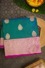 Banarasi Silk Bottle Green Saree