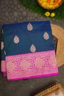 Banarasi Silk Peacock Blue Saree