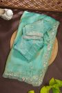 Designer Tissue Sea Green Saree