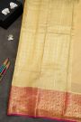 Mysore Crepe Yellow Saree