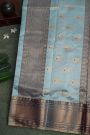 Chanderi Sico Ice Blue Saree