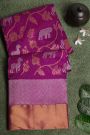 Chanderi Sico Purple Saree