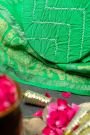 Bandhani Silk Parrot Green Saree