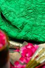 Bandhani Silk Parrot Green Saree