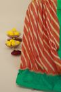Ikat Silk Orange Saree